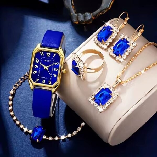 6pcs Jewelry Set Women's Watch